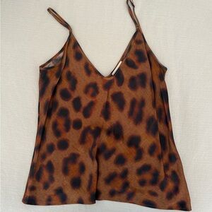 L'AGENCE Brown Leopard Print Camisole